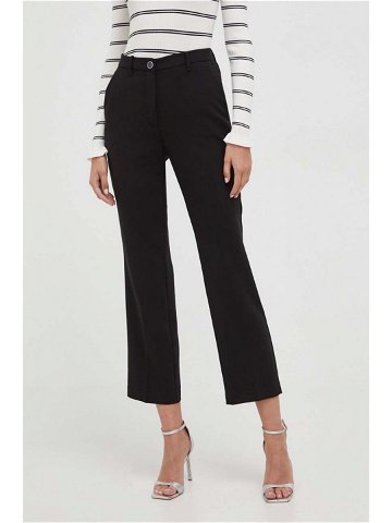 Kalhoty Guess dámské černá barva jednoduché high waist