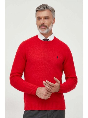 Vlněný svetr Polo Ralph Lauren pánský červená barva