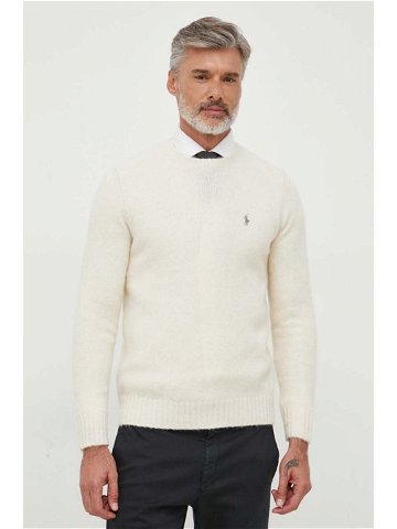 Vlněný svetr Polo Ralph Lauren pánský béžová barva