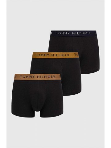 Boxerky Tommy Hilfiger 3-pack pánské černá barva
