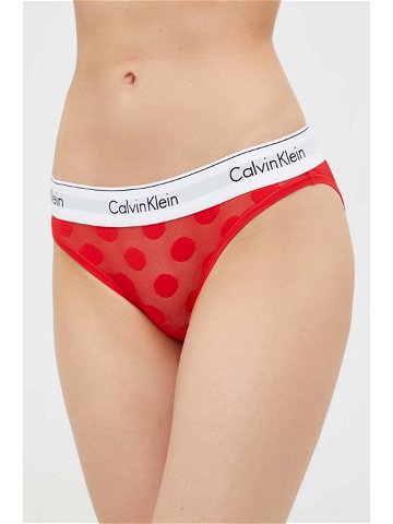 Kalhotky Calvin Klein Underwear červená barva průhledné
