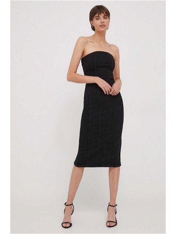 Džínové šaty Sisley černá barva mini