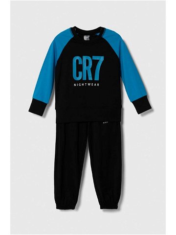 Dětské bavlněné pyžamo CR7 Cristiano Ronaldo černá barva