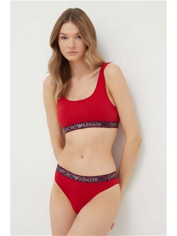 Sada podprsenky a kalhotek Emporio Armani Underwear červená barva