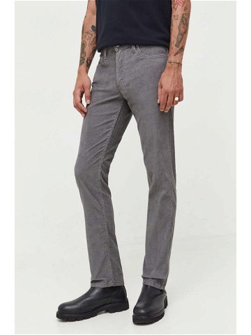 Manšestrové kalhoty Levi s 511 SLIM šedá barva