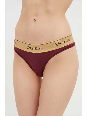 Tanga Calvin Klein Underwear vínová barva