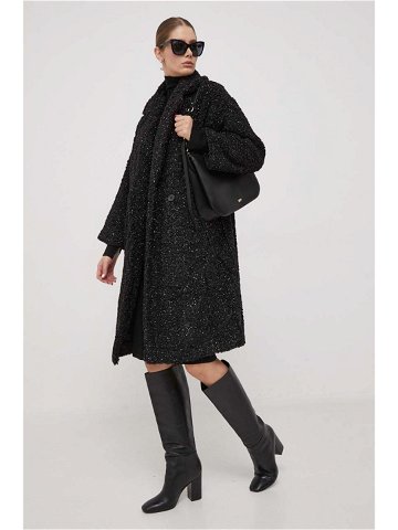 Kabát Deha dámský černá barva přechodný oversize