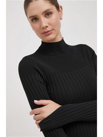 Svetr Calvin Klein dámský černá barva lehký s pologolfem