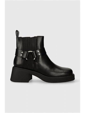 Kožené kotníkové boty Vagabond Shoemakers DORAH dámské černá barva na plochém podpatku 5642 801 20
