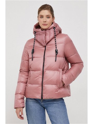 Péřová bunda Deha dámská růžová barva zimní