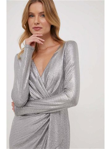 Šaty Lauren Ralph Lauren stříbrná barva mini