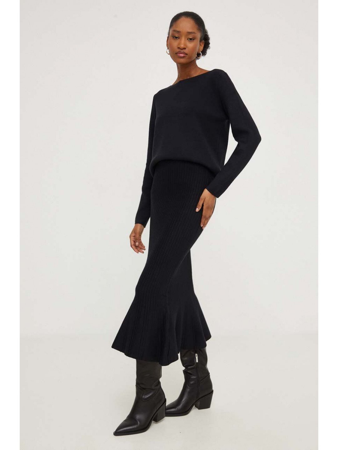 Komplet – svetr a sukně Answear Lab černá barva