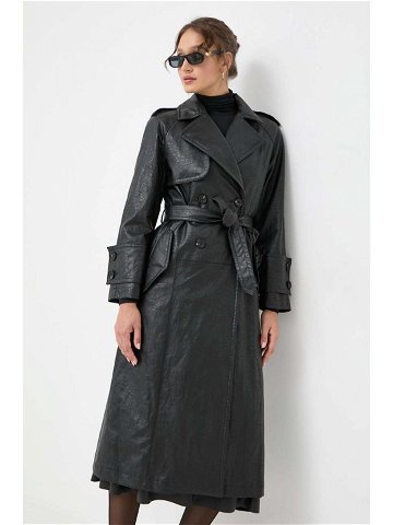 Trench kabát Beatrice B dámský černá barva přechodný dvouřadový
