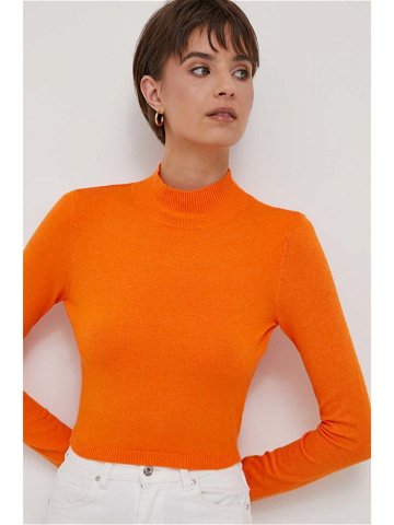 Svetr XT Studio dámský oranžová barva lehký s pologolfem