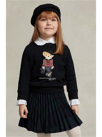 Dětská mikina Polo Ralph Lauren černá barva s potiskem