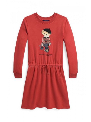 Dívčí šaty Polo Ralph Lauren červená barva mini