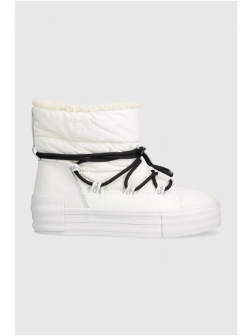 Sněhule Calvin Klein Jeans BOLD VULC FLATF SNOW BOOT WN bílá barva YW0YW01181