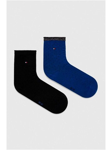Ponožky Tommy Hilfiger 2-pack dámské tmavomodrá barva