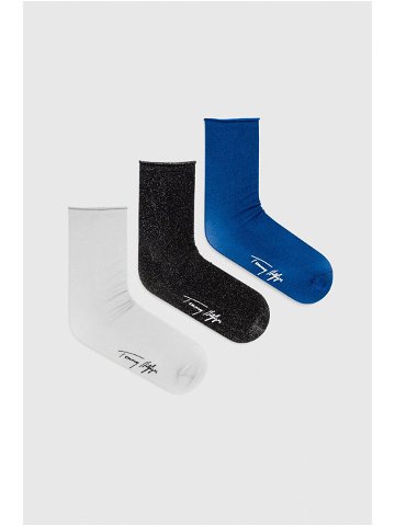 Ponožky Tommy Hilfiger 3-pack dámské černá barva