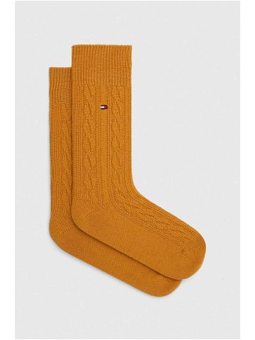 Ponožky s příměsí vlny Tommy Hilfiger žlutá barva