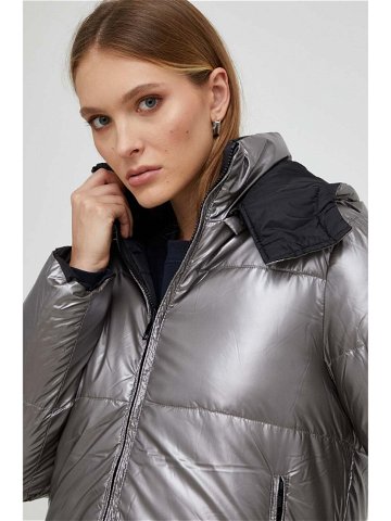 Oboustranná bunda Answear Lab dámská stříbrná barva zimní