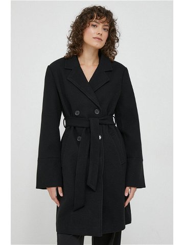 Kabát XT Studio dámský černá barva přechodný dvouřadový