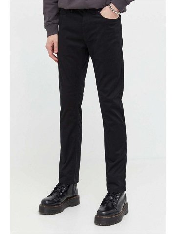 Kalhoty HUGO pánské černá barva přiléhavé