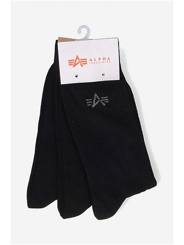 Ponožky Alpha Industries Basic Socks 3-pack černá barva 118929 03-black
