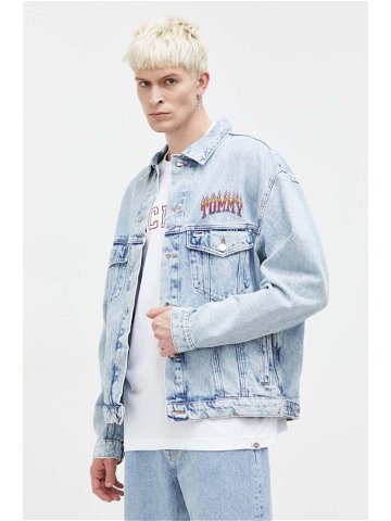 Džínová bunda Tommy Jeans pánská přechodná oversize
