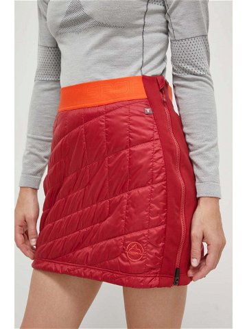 Sportovní sukně LA Sportiva Warm Up Primaloft červená barva mini