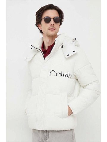 Bunda Calvin Klein Jeans pánská bílá barva zimní