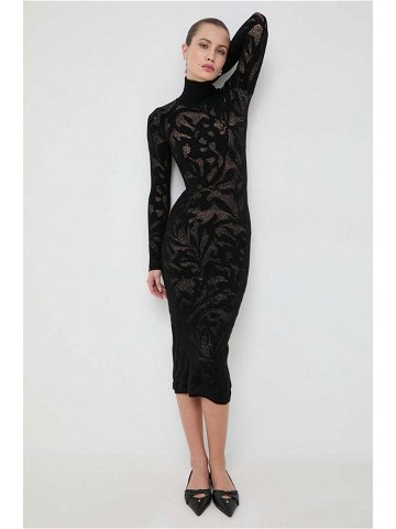 Vlněné šaty Liviana Conti černá barva mini