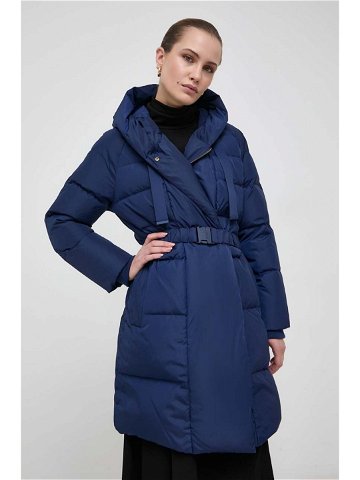 Péřová bunda MAX & Co dámská tmavomodrá barva zimní