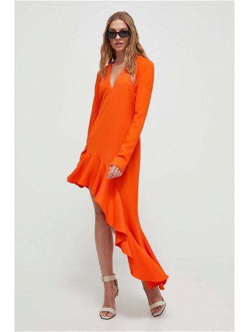 Šaty Moschino Jeans oranžová barva maxi