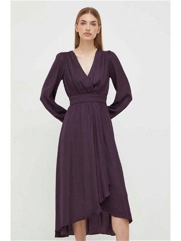 Šaty Morgan fialová barva midi
