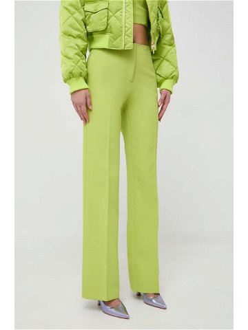 Kalhoty MAX & Co x Anna Dello Russo dámské zelená barva jednoduché high waist