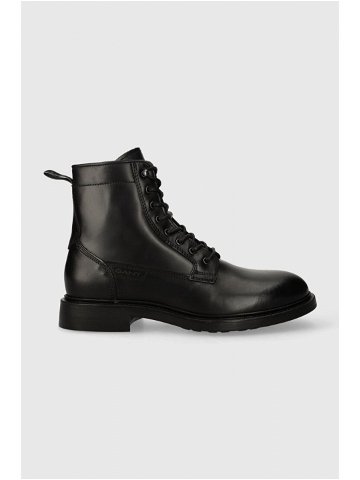 Kožené boty Gant Millbro pánské černá barva 27641414 G00