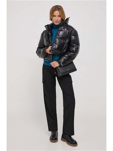 Bunda Calvin Klein Jeans dámská černá barva zimní oversize