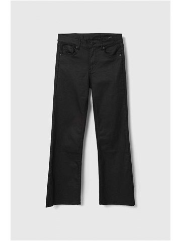 Dětské kalhoty Pepe Jeans černá barva hladké