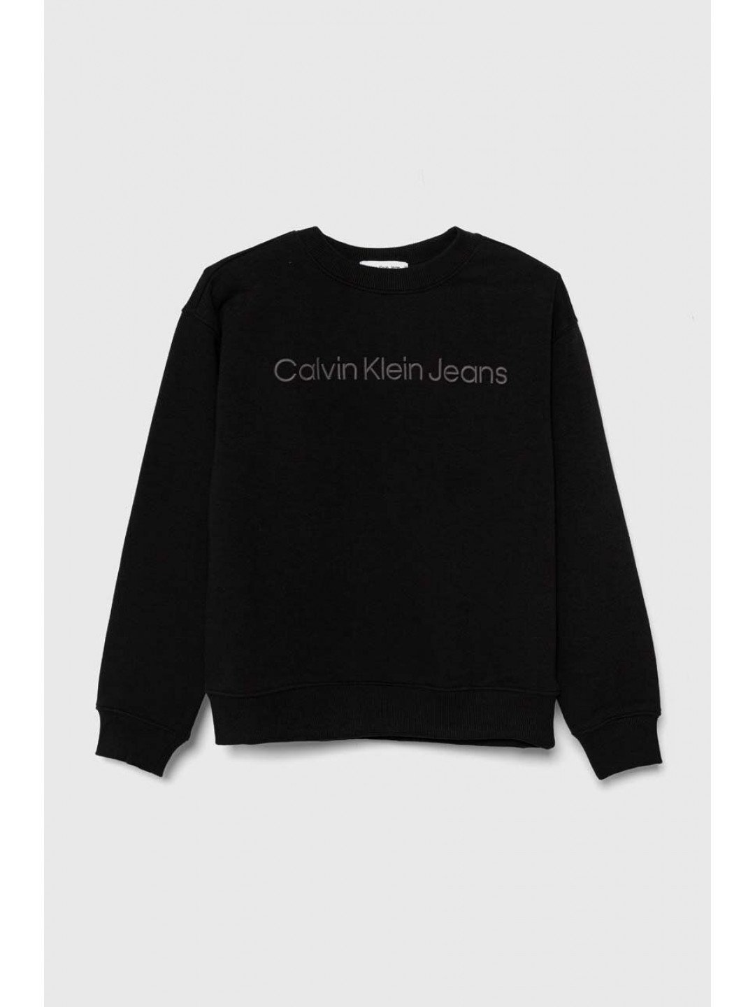 Dětská mikina Calvin Klein Jeans černá barva s aplikací