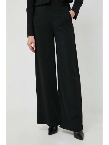 Kalhoty Ivy Oak dámské černá barva široké high waist