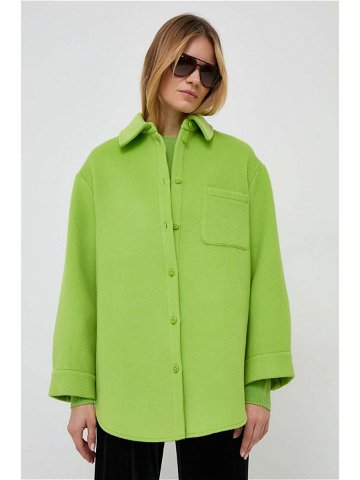 Košilová bunda MAX & Co x Anna Dello Russo zelená barva oversize