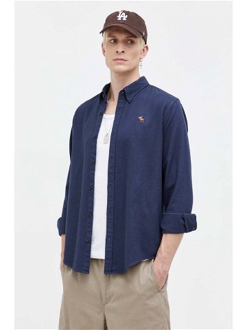 Košile Abercrombie & Fitch tmavomodrá barva regular s límečkem button-down