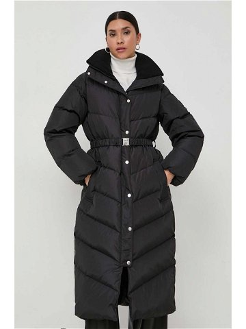 Péřová bunda BOSS dámská černá barva zimní oversize