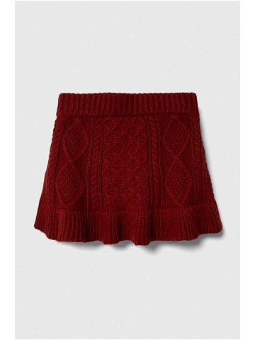 Dětská sukně Abercrombie & Fitch červená barva mini áčková