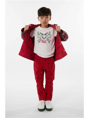 Dětské bavlněné tričko Kenzo Kids béžová barva s potiskem