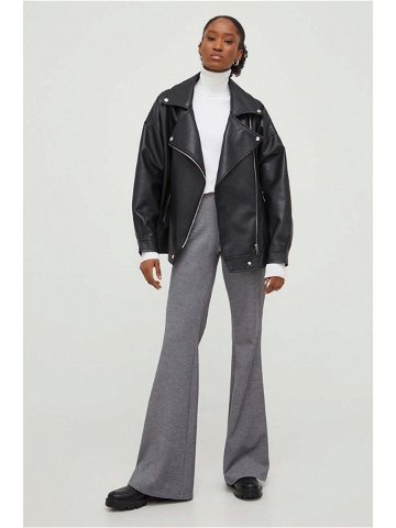 Kalhoty Answear Lab dámské šedá barva zvony high waist