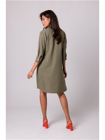 Dámské rozšířené košilové šaty B257 olivové – BEwear L
