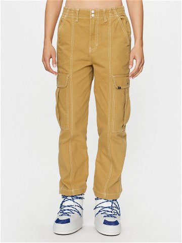 Vans Kalhoty z materiálu Sidewalk Pant VN000GWNBYA1 Béžová Loose Fit