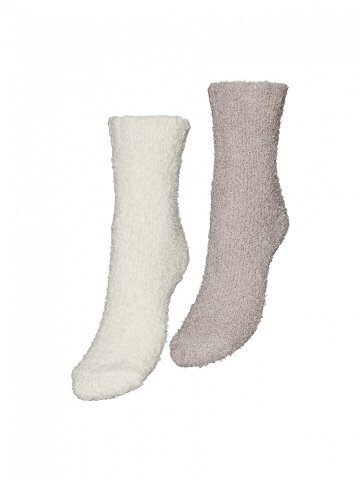 Vero Moda Sada 2 párů dámských vysokých ponožek 10303981 Béžová
